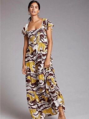 sleeveless sheer linen maxi slip dress celandine by anthropologie Anthropologie Sleeveless Sheer Linen Maxi Slip Dress